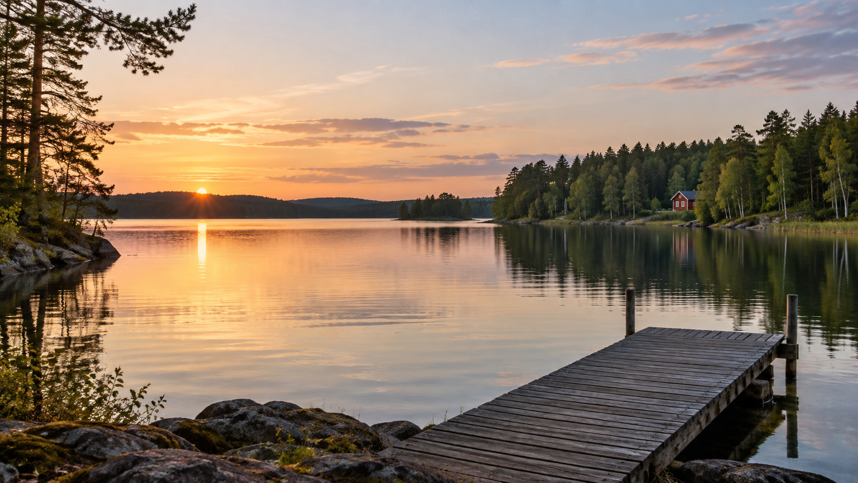 Lago y bosque en Värmland